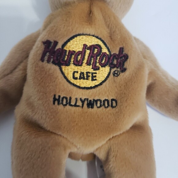 Hard Rock Cafe Isaac Beara Hollywood Bear Beanie Plush Toy 8" Brown Collectible - Picture 5 of 10